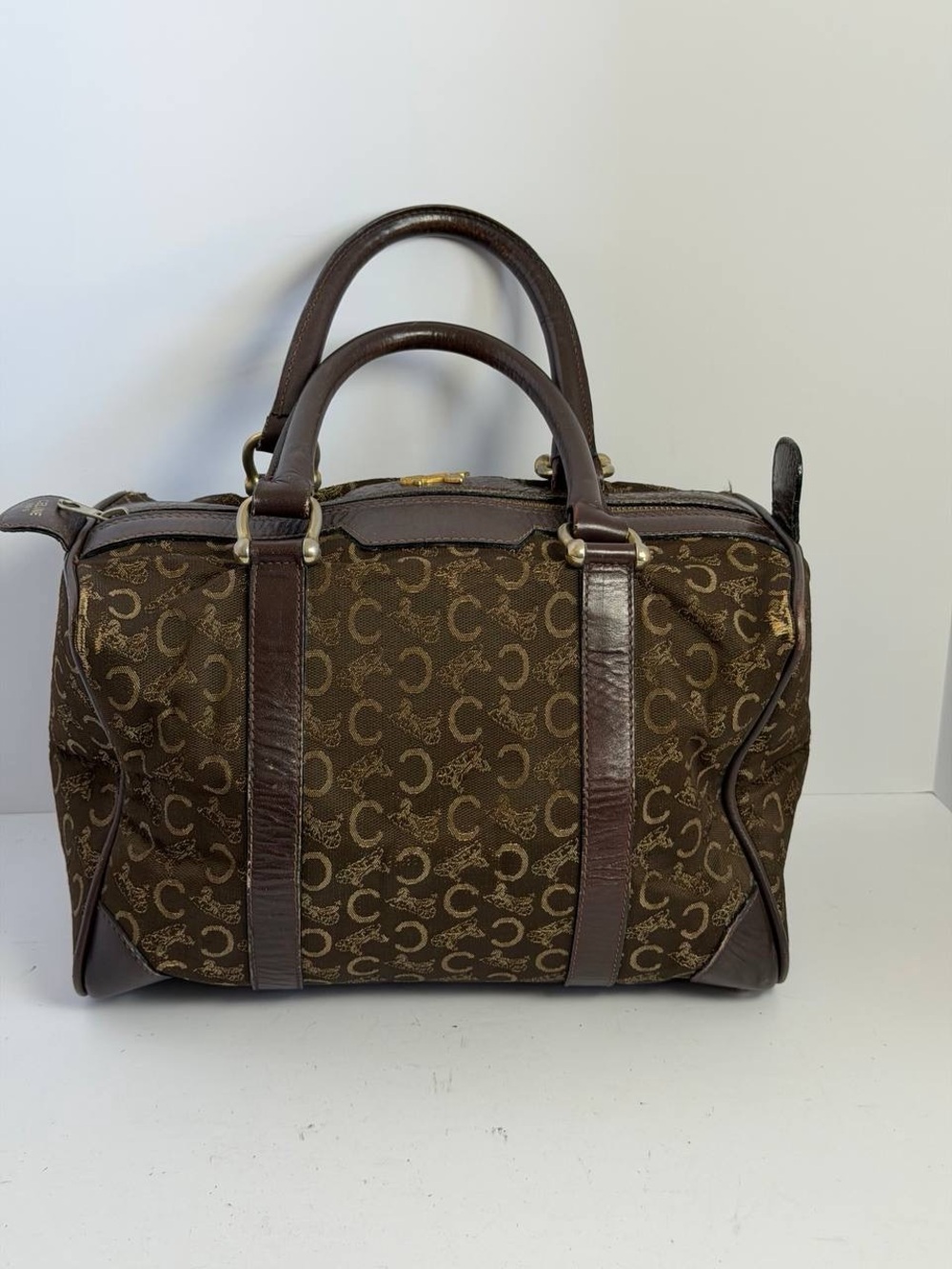 Vintage Old Celine Boston Bag Monogrammed Canvas - Picture 10 of 16